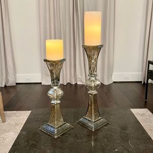 2 of 2 - Z Gallerie Mercury Glass Candle Candle Holders